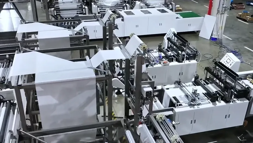 OUNUO 0 Edge Waste Non woven T-Shirt Bag Making Machine