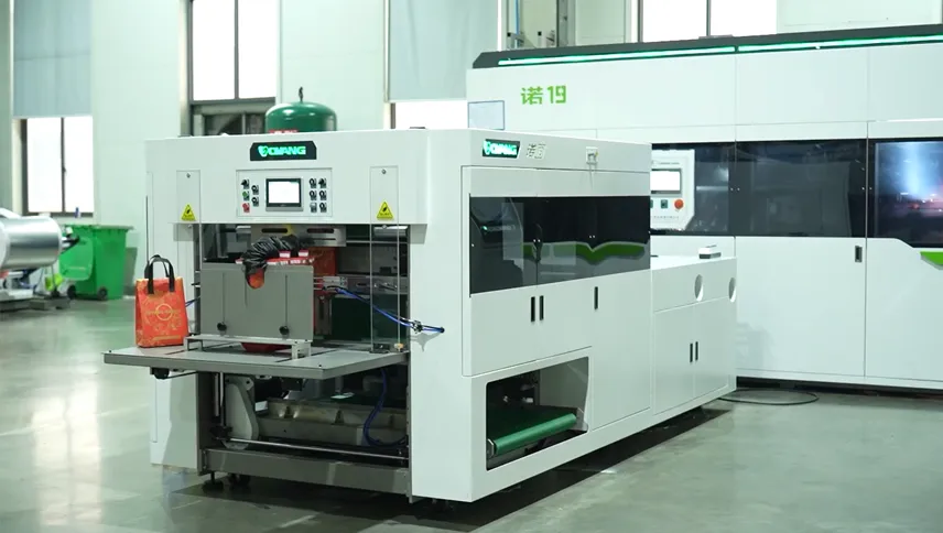 OUNUO 19 Leader Automatic Non Woven Box Bag Making Machine with Handle Online