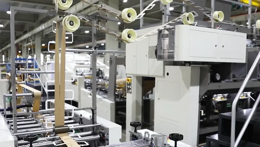 OUNUO Fully Automatic Paper Bag Machine with Stack Type High Speed Flexographic Printing Machine