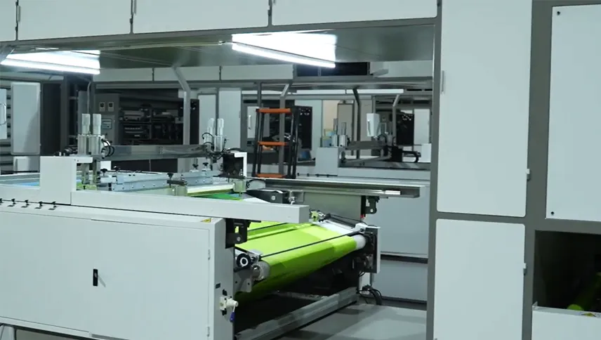 OUNUO Two Color Roll To Roll Non-woven Fabric Screen Printing Machine