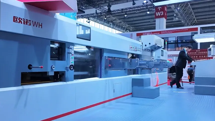 OUNUO WH2118fss Die Cutting Machine with Online Hot Stamping Designed for Paper Packaging